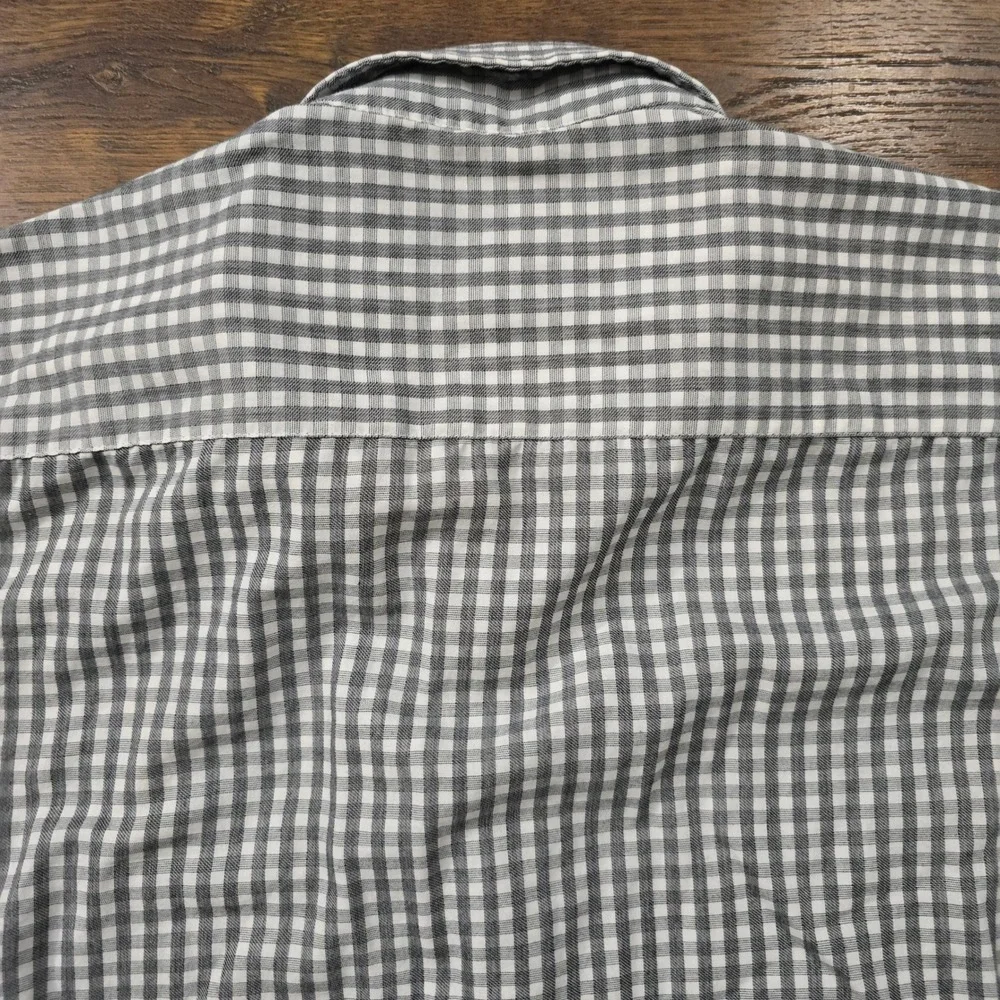Antigua Mens XL ASU Sun Devils Gingham Button Down Shirt Grey White Long Sleeve